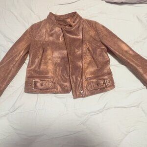 Free People "Fenix" Moto jacket- size XS, brown, like new!